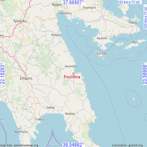 Poúlithra on map