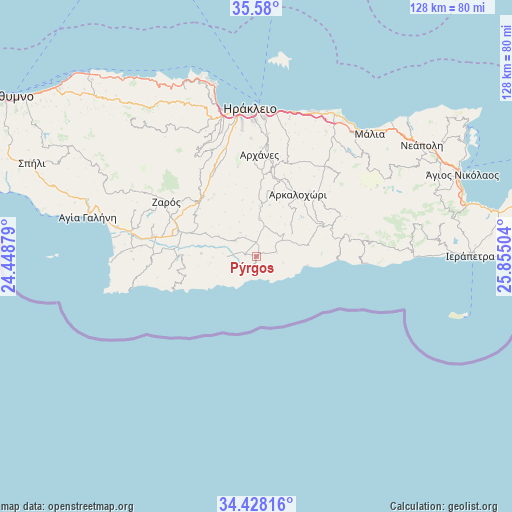 Pýrgos on map