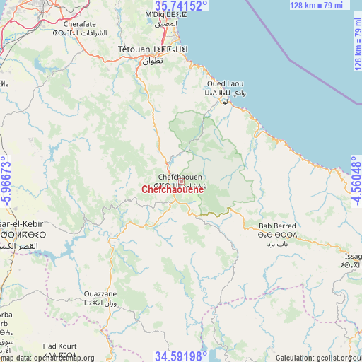 Chefchaouene on map