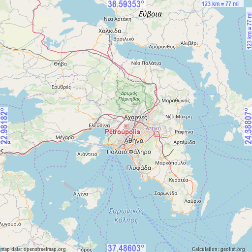 Petroúpolis on map