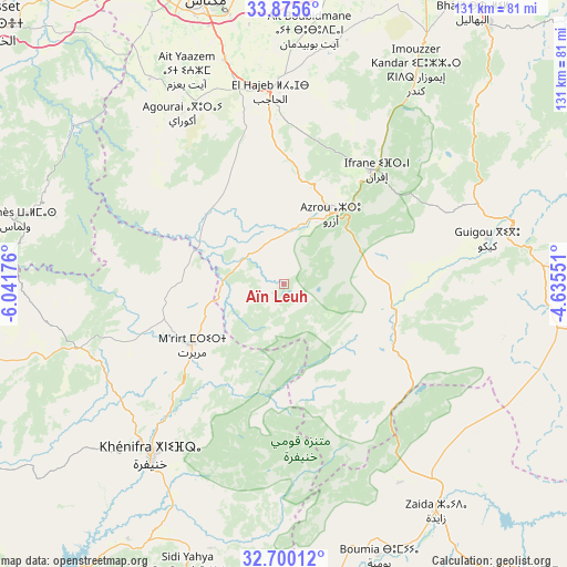 Aïn Leuh on map