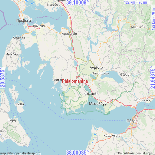 Palaiománina on map