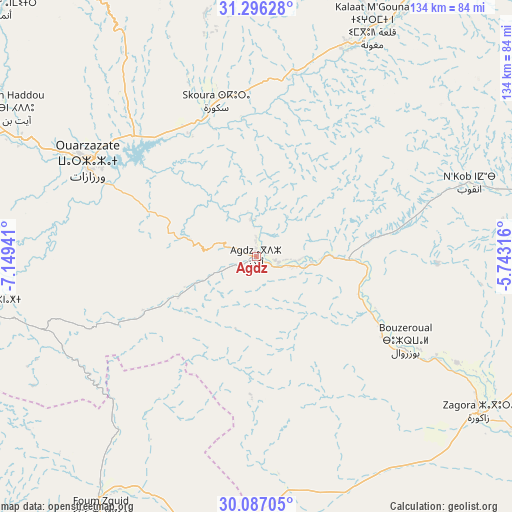 Agdz on map