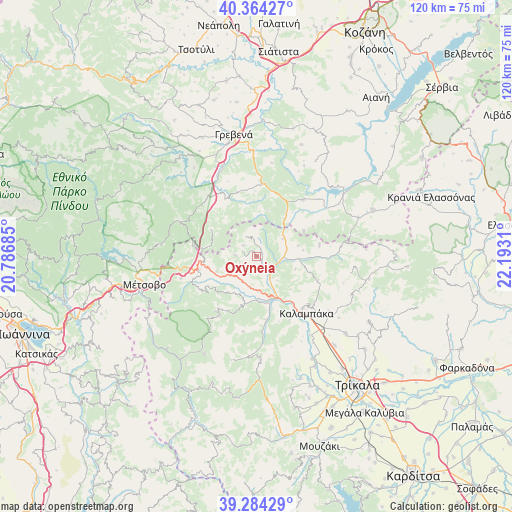Oxýneia on map