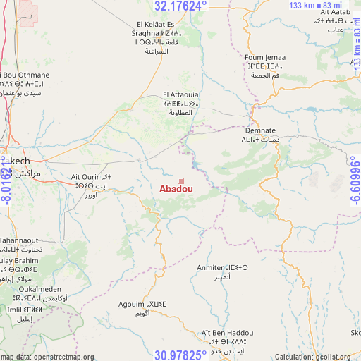 Abadou on map