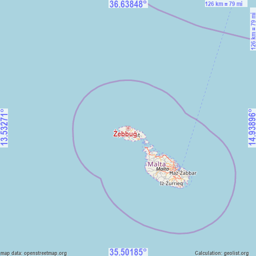 Żebbuġ on map