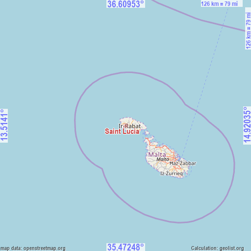 Saint Lucia on map
