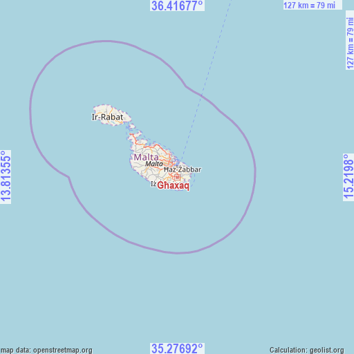 Għaxaq on map