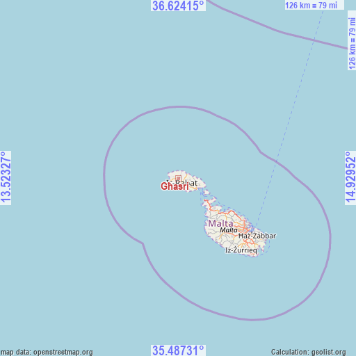 Għasri on map