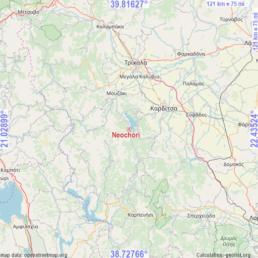 Neochóri on map