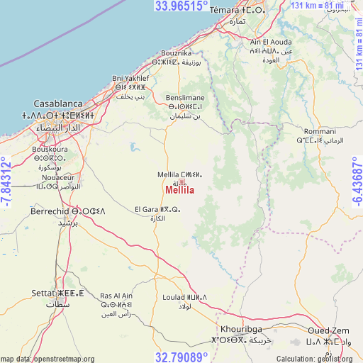 Mellila on map