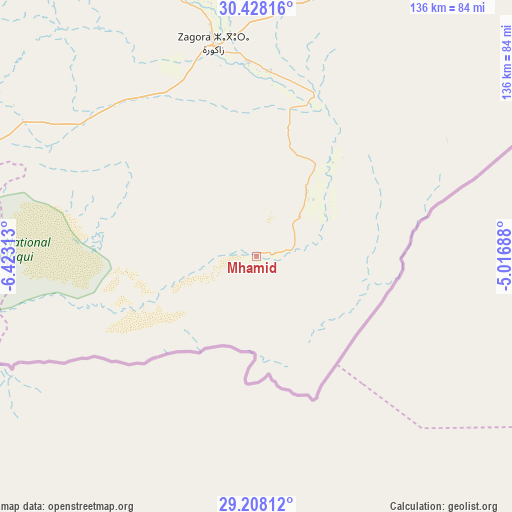 Mhamid on map