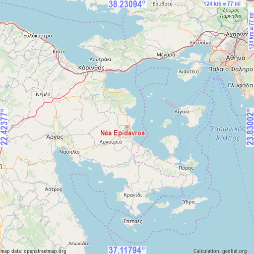 Néa Epídavros on map