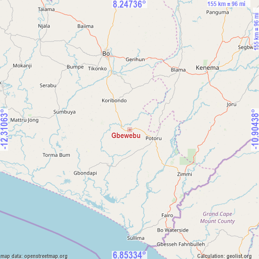 Gbewebu on map