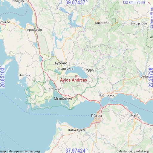 Áyios Andréas on map