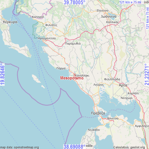 Mesopótamo on map