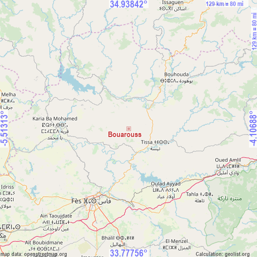 Bouarouss on map