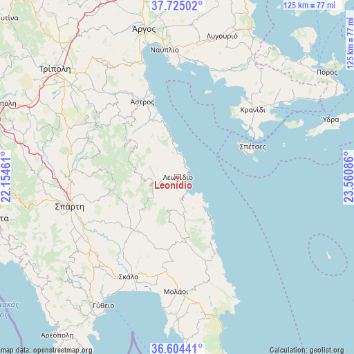 Leonídio on map