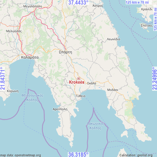 Krokeés on map