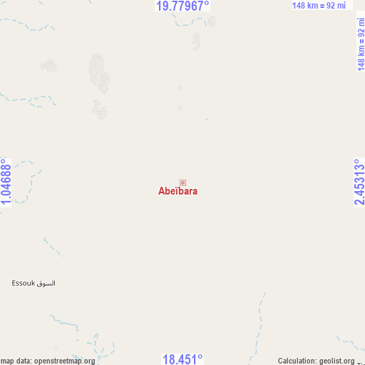 Abeïbara on map