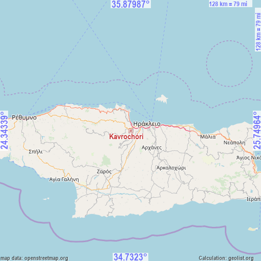 Kavrochóri on map