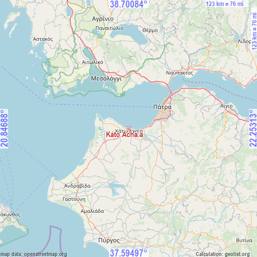 Káto Achaḯa on map