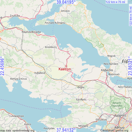 Kástron on map