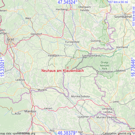 Neuhaus am Klausenbach on map