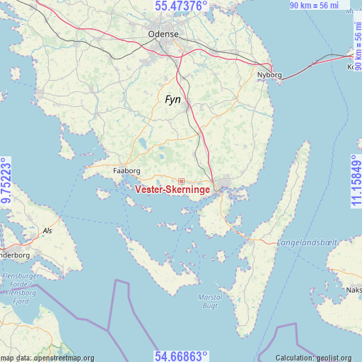 Vester-Skerninge on map