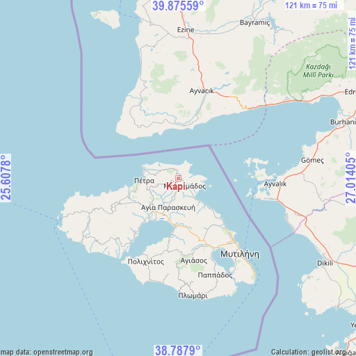 Kápi on map