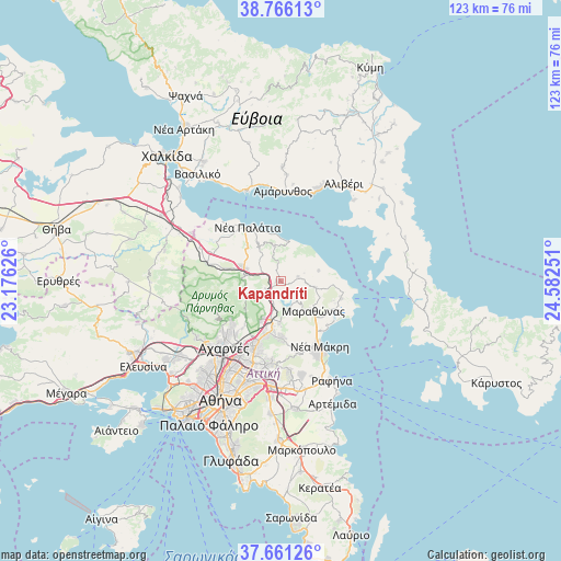 Kapandríti on map