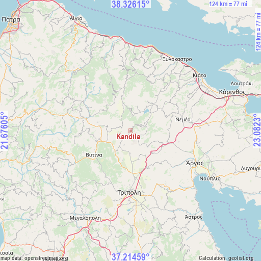 Kandíla on map