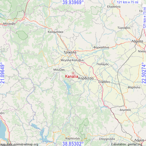 Kanália on map