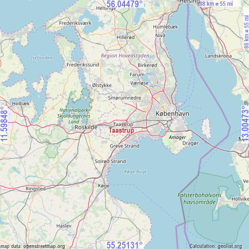 Taastrup on map