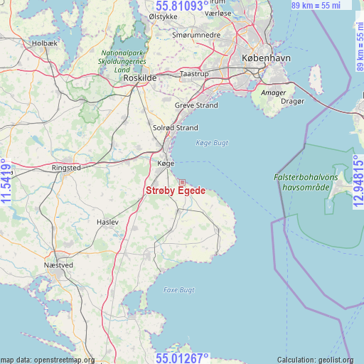 Strøby Egede on map