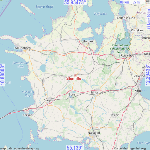 Stenlille on map