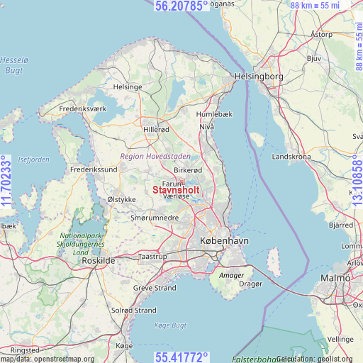 Stavnsholt on map