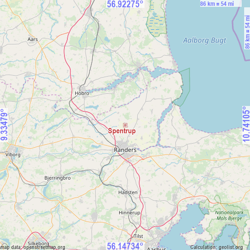 Spentrup on map