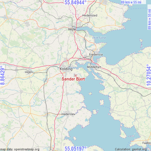 Sønder Bjert on map