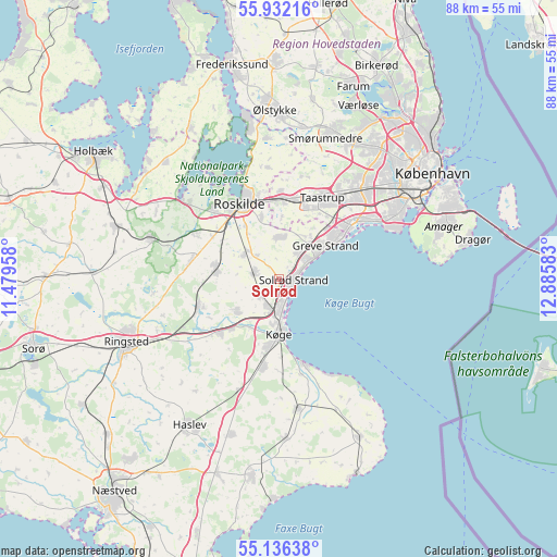 Solrød on map