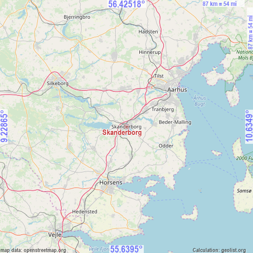 Skanderborg on map
