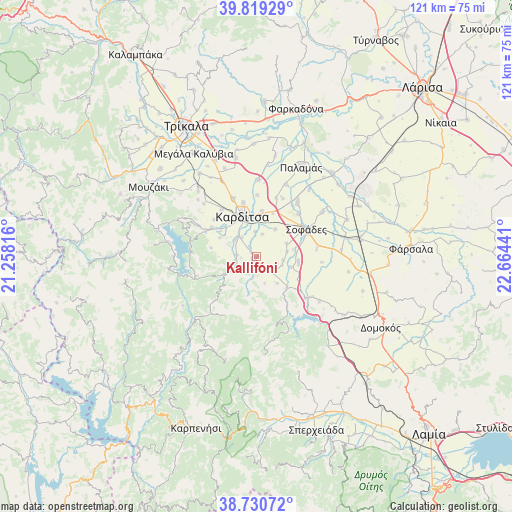 Kallifóni on map