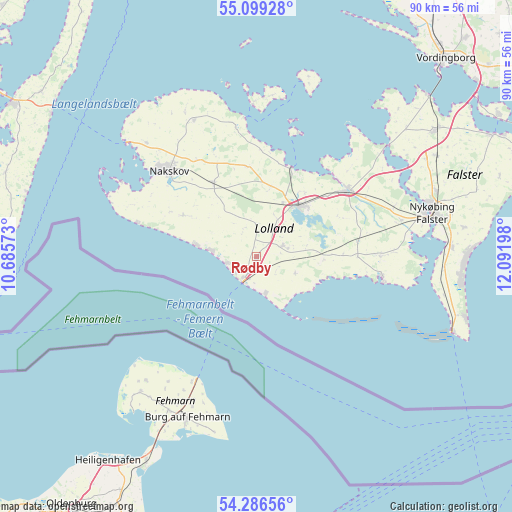 Rødby on map