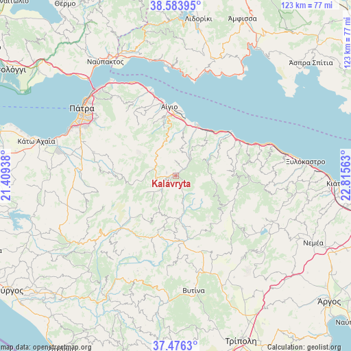 Kalávryta on map