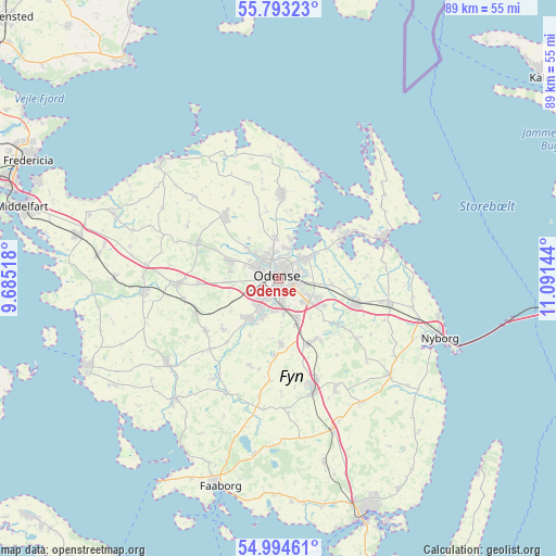 Odense on map