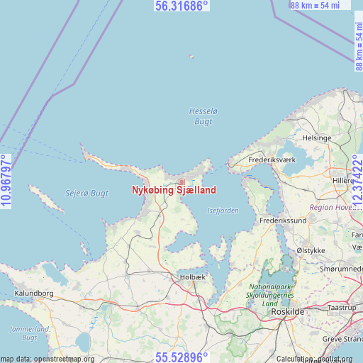 Nykøbing Sjælland on map