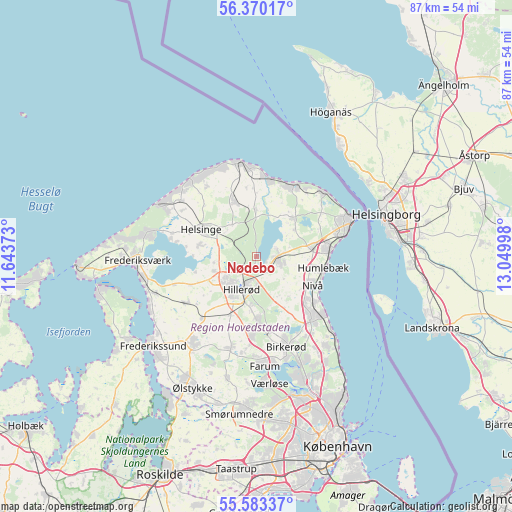 Nødebo on map