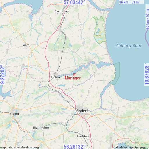 Mariager on map
