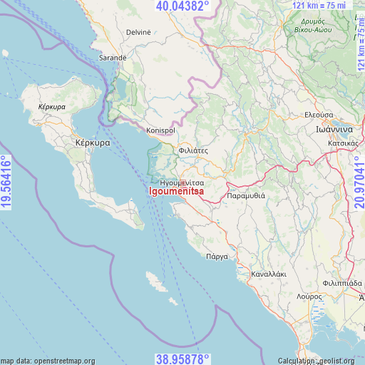 Igoumenítsa on map
