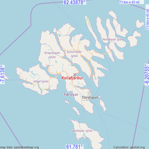 Kollafjørður on map